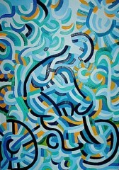 Francesco de Marco (*1964), il ciclsta 2010, tela 50x70