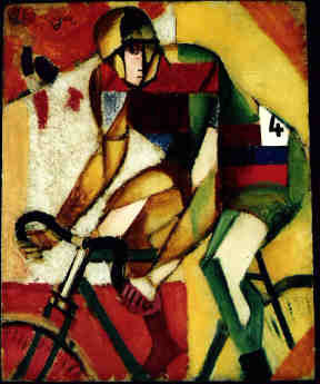 Jean Metzinger, Coureur cycliste  (1912), Öl/Carton; 27,2x22,2cm, Privatbesitz Schweiz