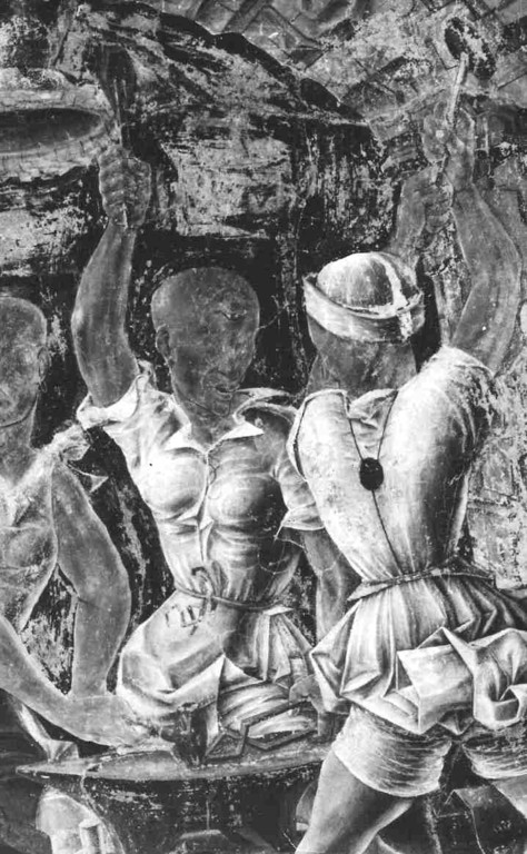 idem, Detail: die Zyklopen schmieden das unsichtbare Netz