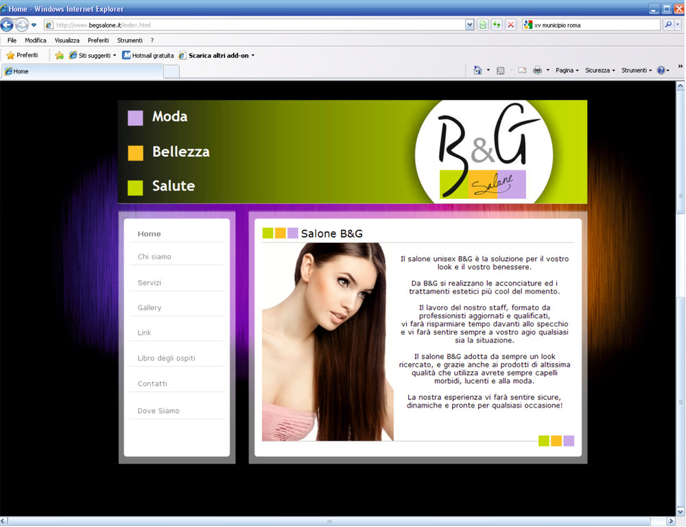 Salone B&G - Realizzazione sito web www.begsalone.it