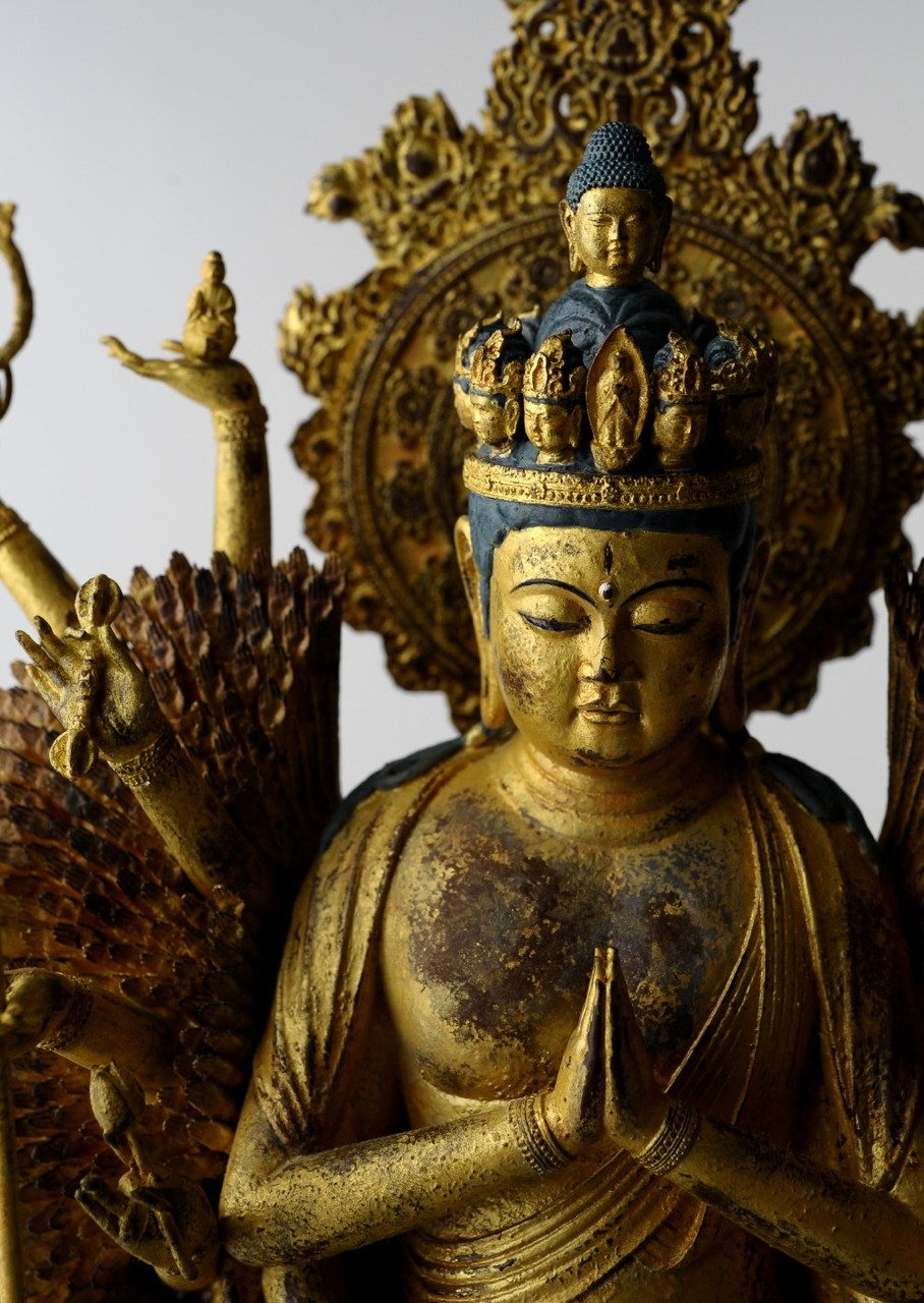 中国・明代「千手観自在菩薩」唐物・六観音一尊・心密言念誦儀軌経・千の御利益・白銅 中国・明代「千手観自在菩薩」唐物・六観音一尊・心密言念誦