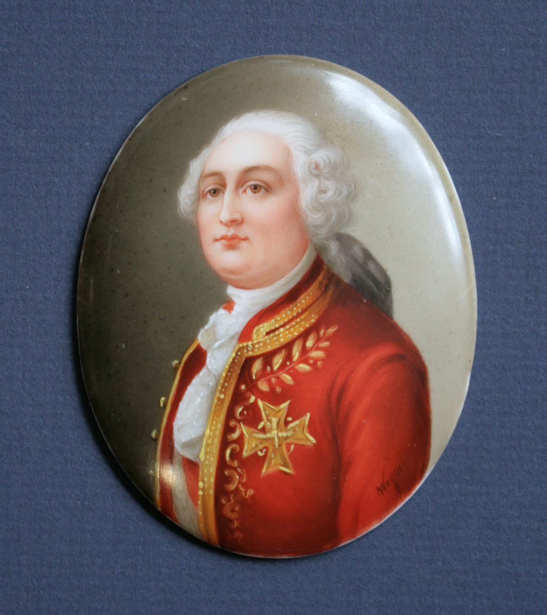 Porträtminiatur Ludwig XVI., Bildplatte Porzellan 