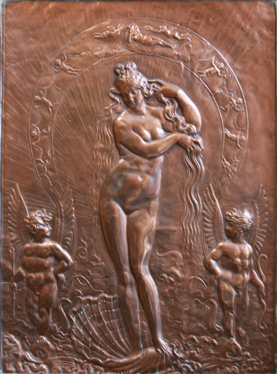 Kupferbild. Die Geburt der Venus. Die Venus auf dem Meer