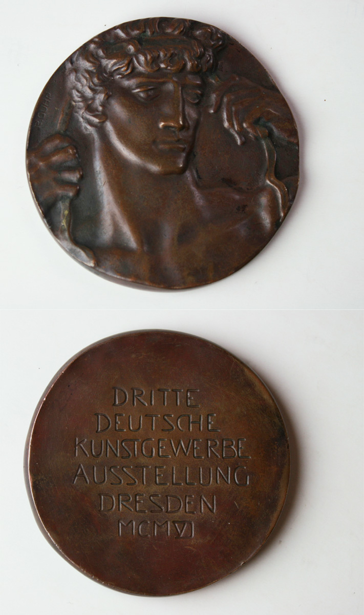 Bronzemedaille, Richard Guhr, Kunstgewerbeausstellung Dresden