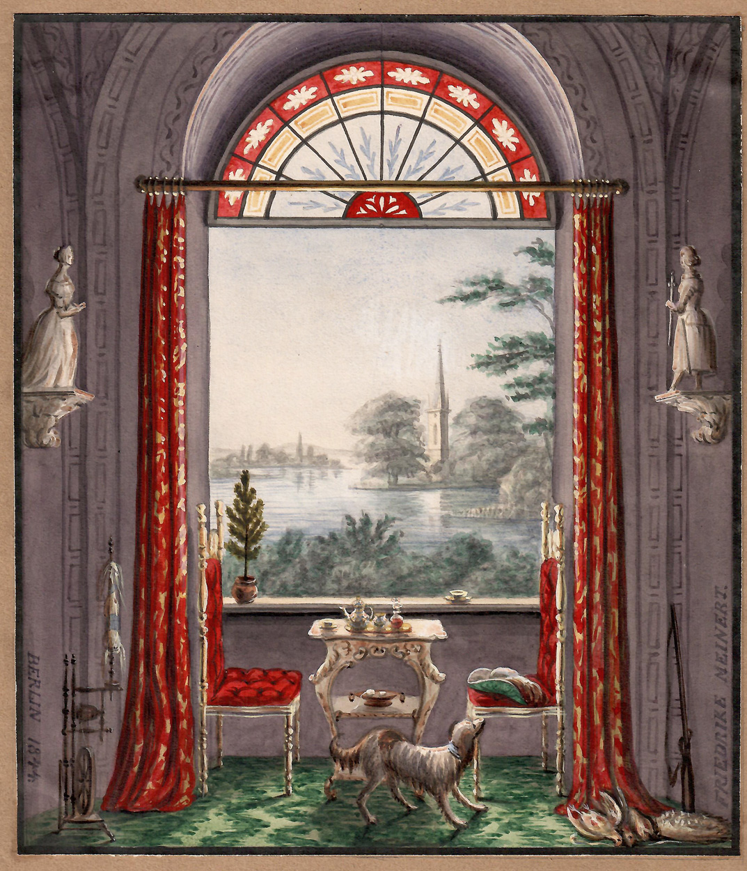 Friederike Meinert, Interieur mit Fensterblick  