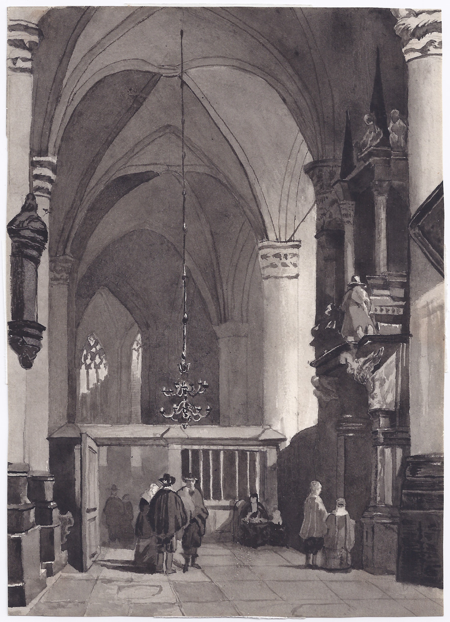 Jean Baptist Tetar van Elven zugeschrieben, Kircheninterieur