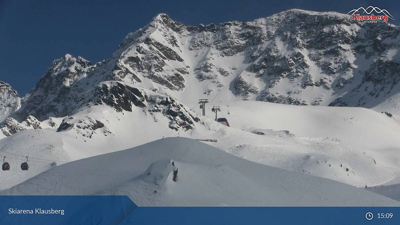 Skiarena Klausberg, Blick vom Klaussee (2154 m) SE' Bergstation und Pkt 2947, 22.03.2018, 15:09