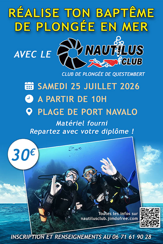 Votre baptême de plongée en mer avec le Nautilus Club