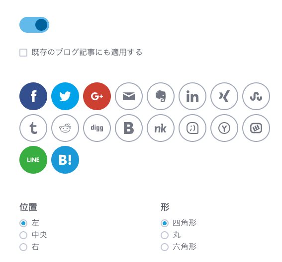 SNSを使っている人はシェアしてくれるかもしれない。人気どころのボタンは設置してみよう。