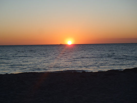 coucher de soleil à la plage de Fremantle