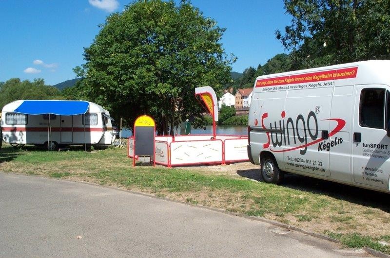 Mobile Kegelbahn für Campingplätze