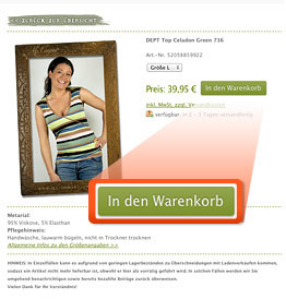 Bestätigen durch Anklicken der Buttons „In den Warenkorb“