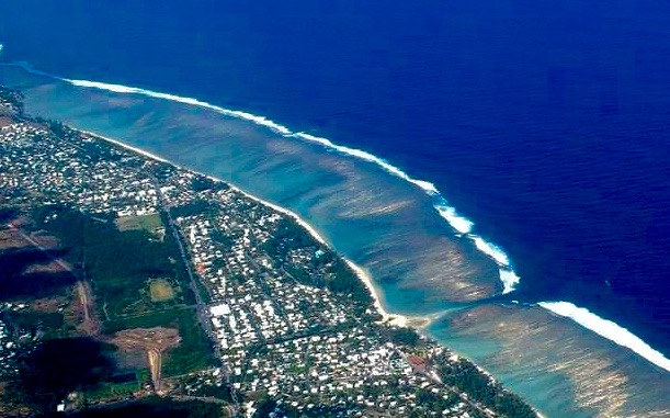 vue du lagon en hélicoptère 