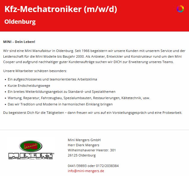 Kfz-Mechatroniker (m/w/d) gesucht!