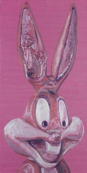 Laurent Gugli-Bunny Face 80x40 cm Acrylique sur toile