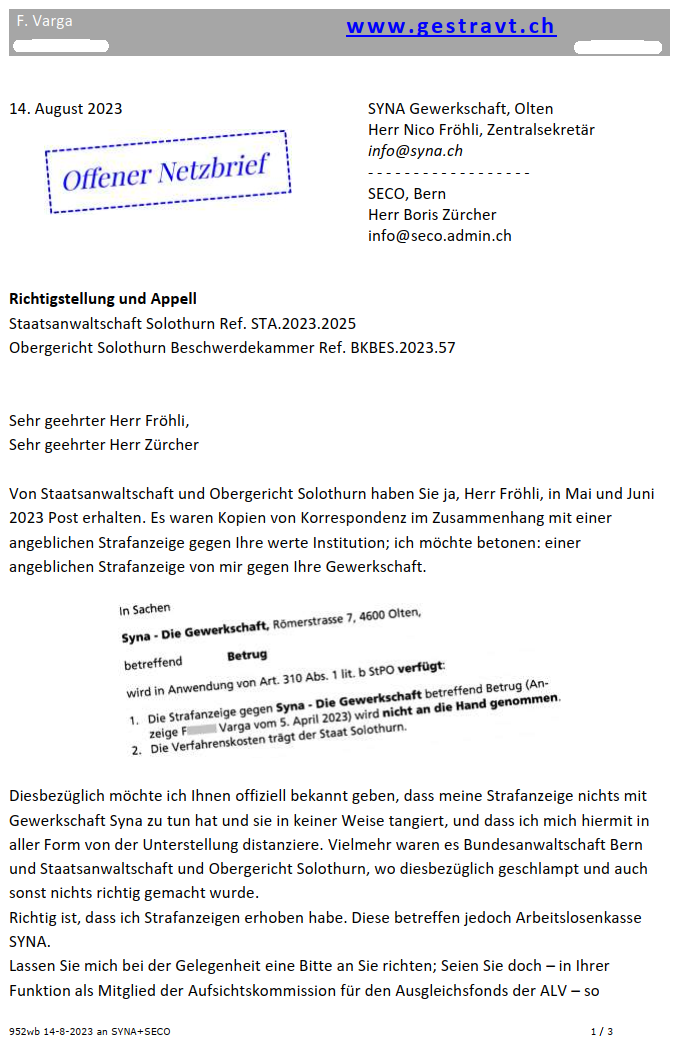 Gestravt       Seco-Chef Faktenleugner