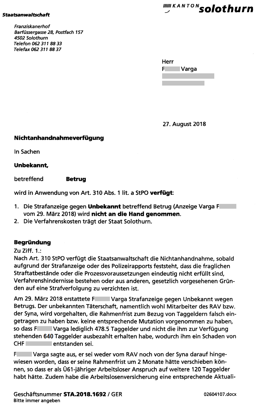 Schwaiger         gestravt          Behördenpfusch          Behördenversagen          RAV-Fehler          Syna-Fehler          Kieser         Schwaiger     gestravt         Behördenversagen          Kieser         Schwaiger