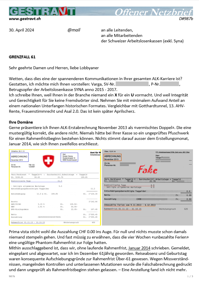 Gestravt - Kein RAV in Bluff: bitte PETITION unterzeichnen!