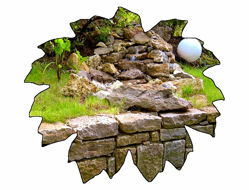 Wasserspiel-Natursteinmauer