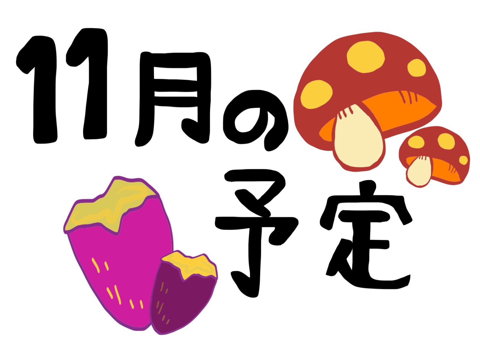 11月の練習会・ワークショップ・イベントスケジュール