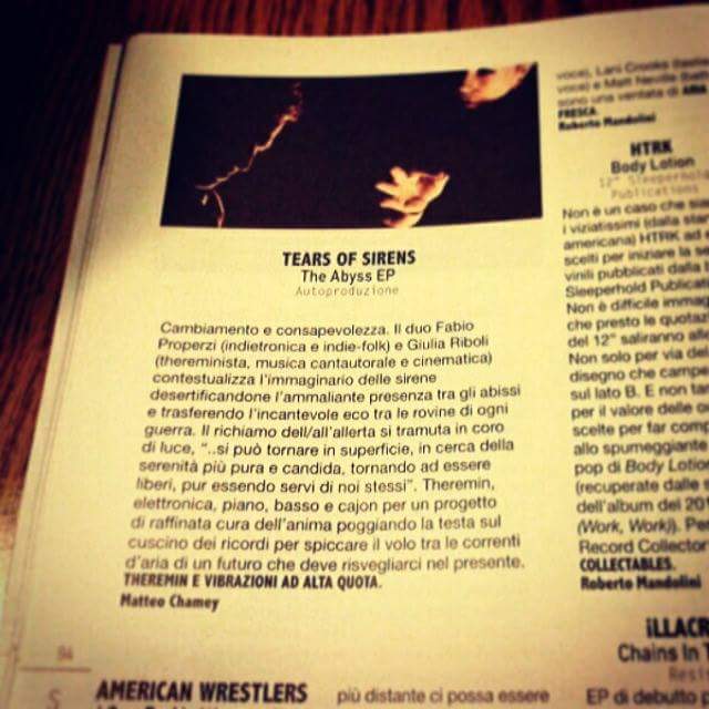  "The Abyss" EP on Music Magazine "Rockerilla"