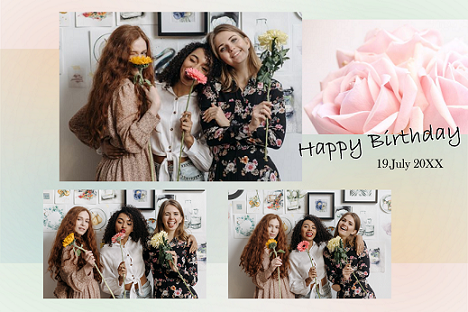 Geburtstagslayout für die Fotobox in Augsburg