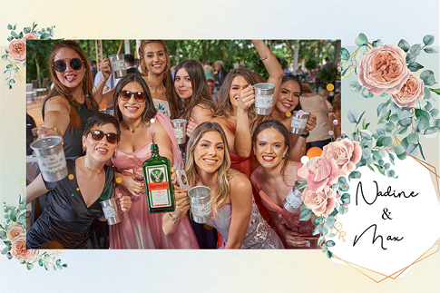 Drucklayout für eine Firmenfeier in Coburg mit geliehener Fotobox