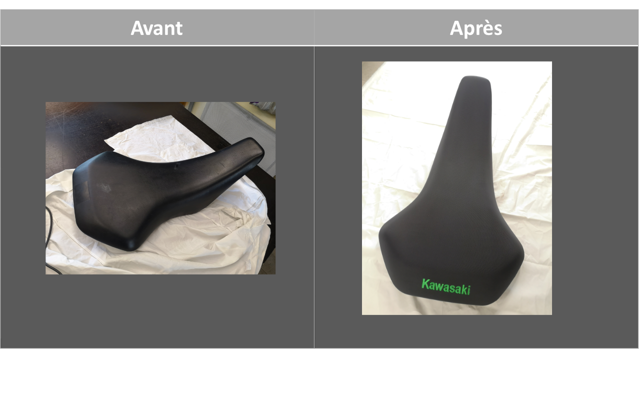 Selle quad broderie "Kawasaki"