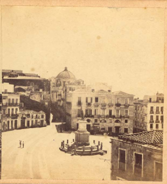 Piazza Yenne e statua di Carlo Felice, 1880