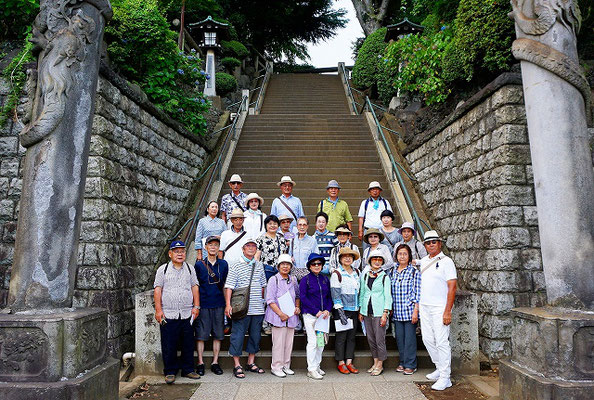 品川神社は東海道53次と同じく53段