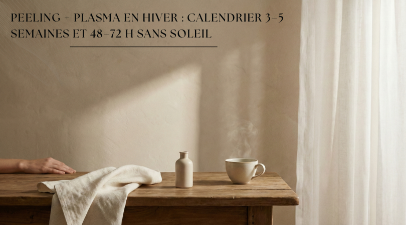 Peeling + Plasma en hiver : calendrier 3–5 semaines et 48–72 h sans soleil