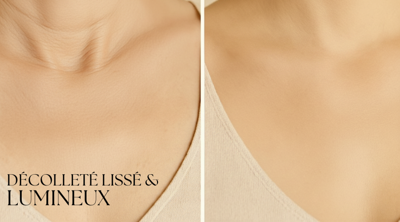 Décolleté — lisser, défroisser, illuminer (peeling doux + lissage + soin ciblé)
