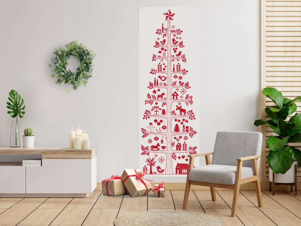 scandinavian xmas tree god jul paper christmas tree poster 