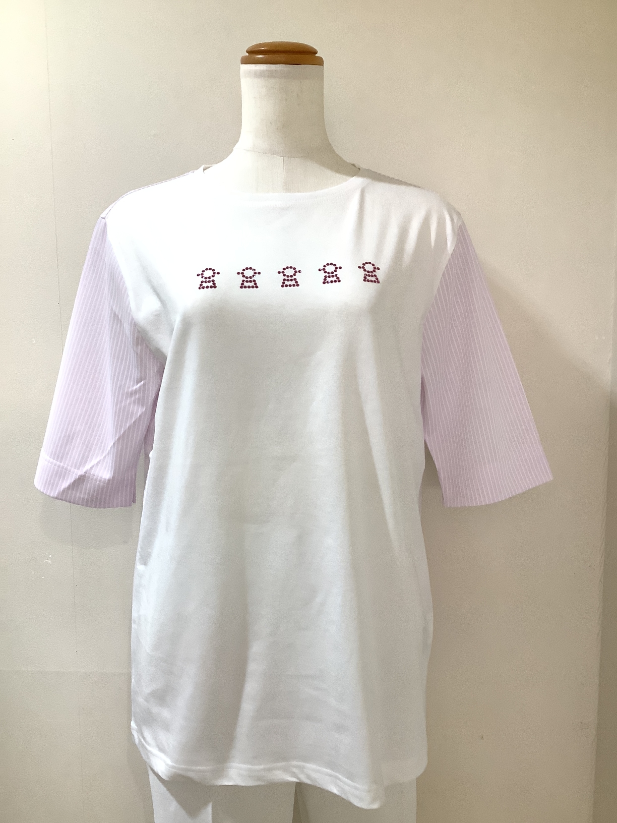 ピッコーネ（picone）4−PS35 白/白パープルTシャツ38 ¥25,300（税込）