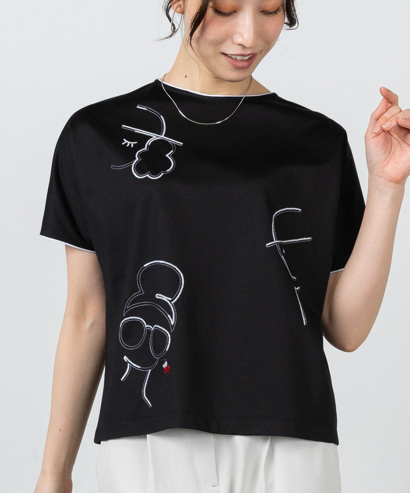 ピッコーネ（picone）4−PS46 スパンコール刺繍UV冷感プルオーバー黒38 ¥27,500（税込）⇒　SALE ¥20,320（税込）