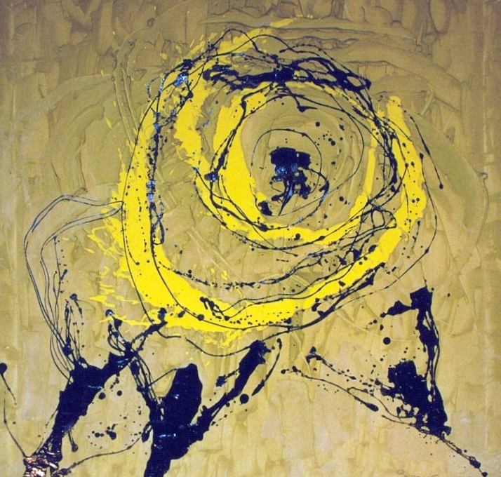 "Vortice" pittura materica su tela 100x100 anno 2002