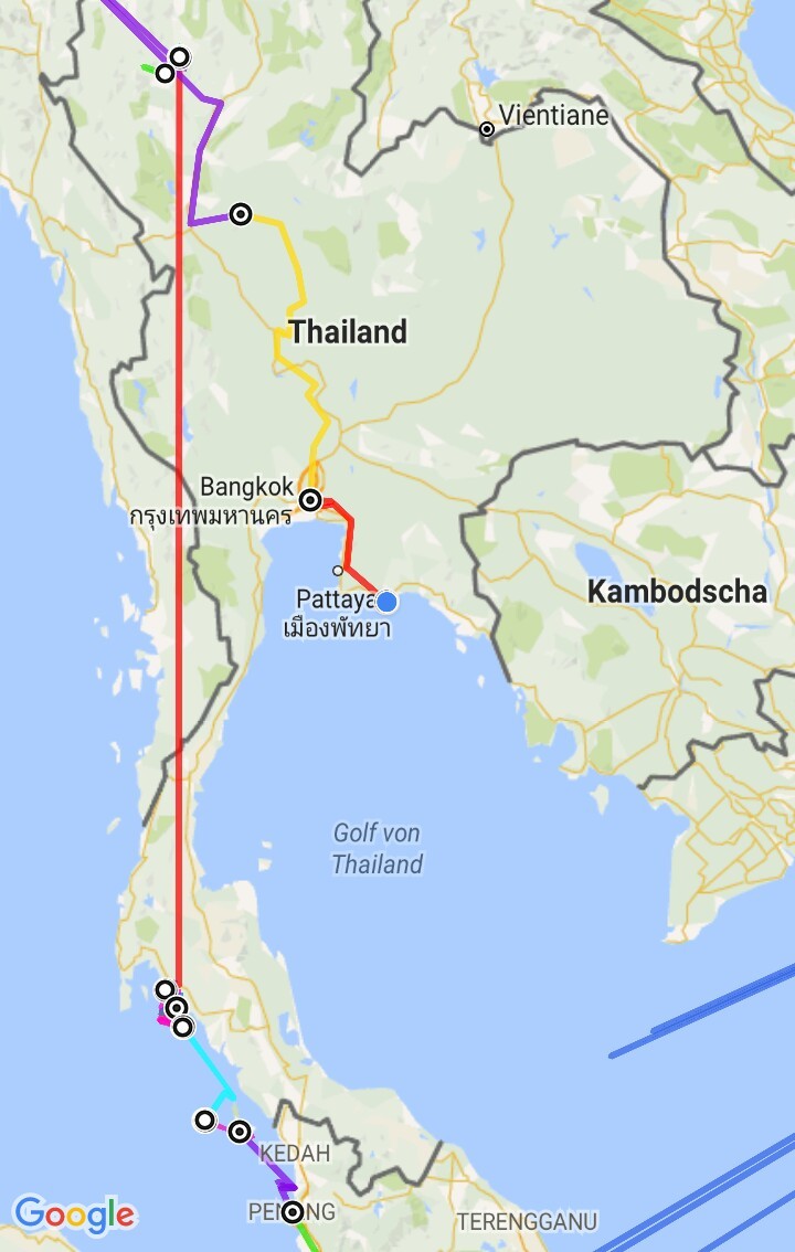 Reiseroute Thailand 