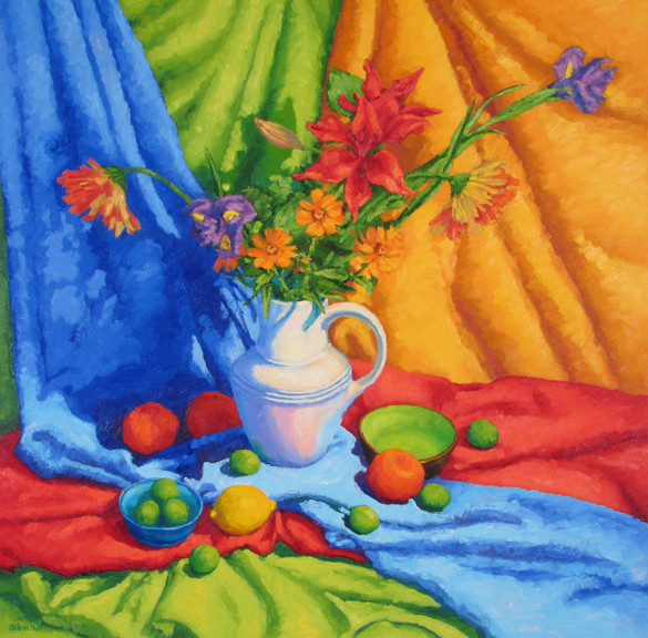 Arrangement With Drapery, 30x30, SOLD