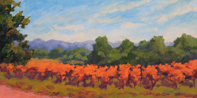 Salinas Valley Vines, 8x16, SOLD