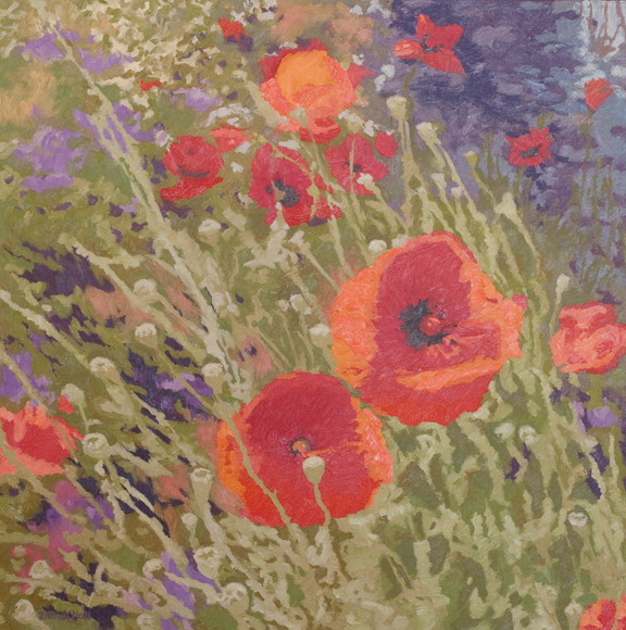 Poppies, 30x30, SOLD