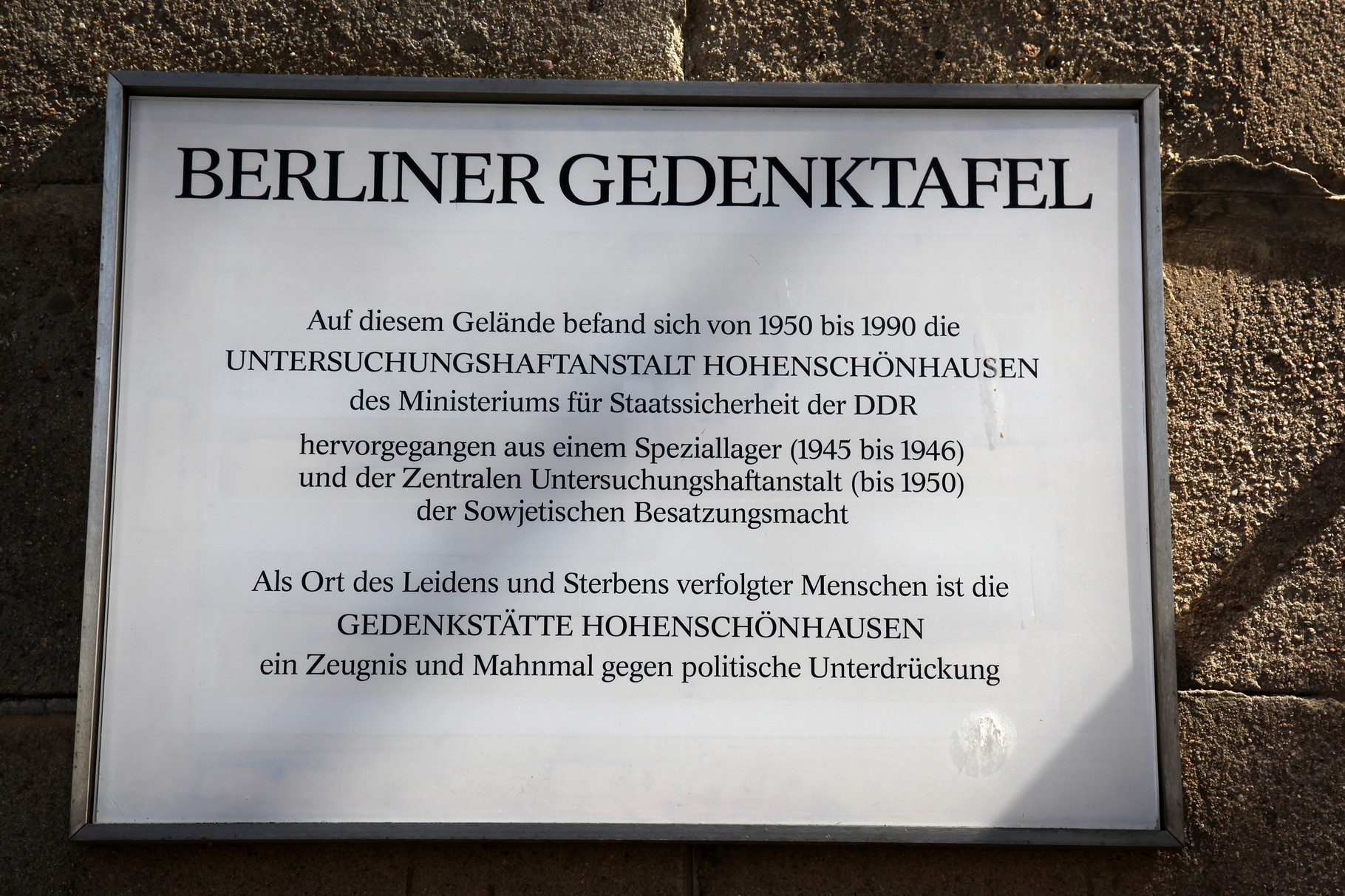 Hinweistafel - Berlin-Hohenschönhausen  