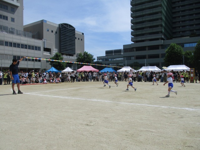 3歳児かけっこ「ゴールに向かって電光石火‼」