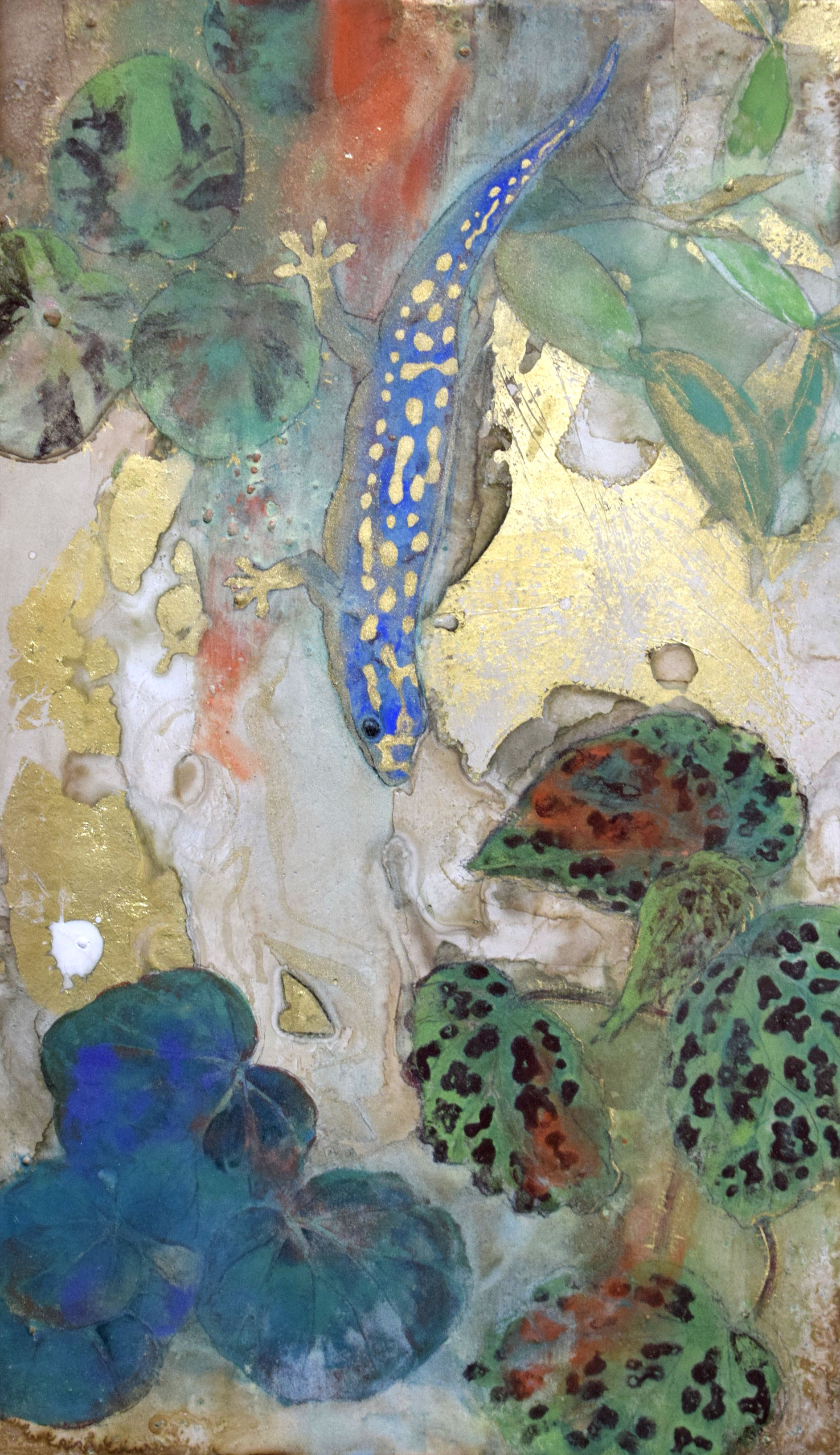 新堀菜生「棲家」M4号日本画、九段耀画廊出品作 めぐる獣・巳』—四人展Vol.3（企画担当・新堀菜生） - 東京 九段 耀 画廊