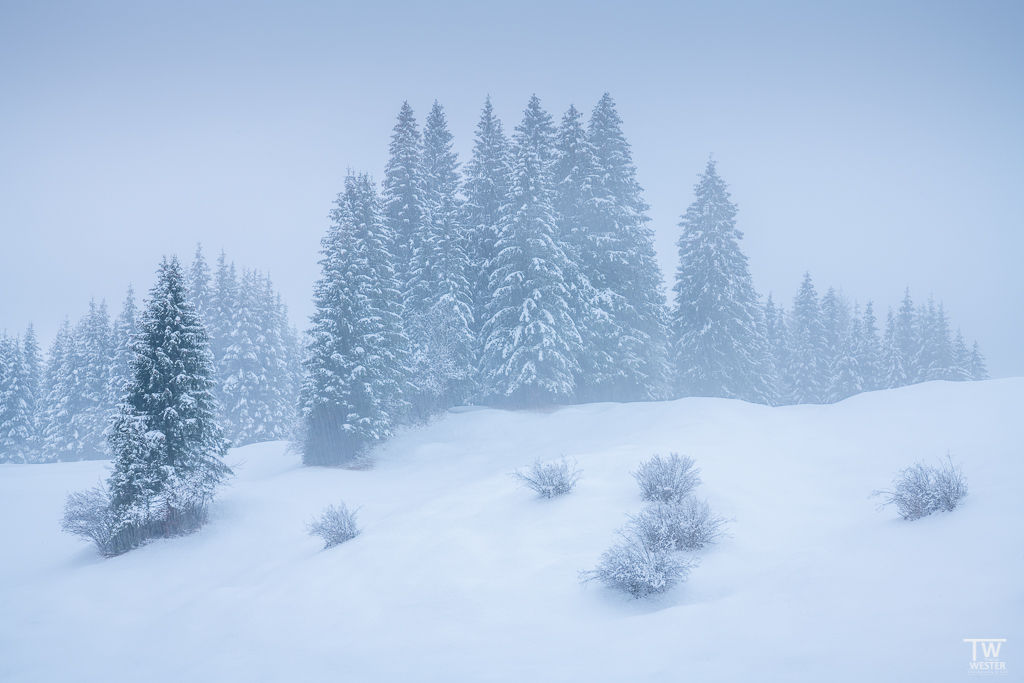 A typical landscape near the „Karwendel“: for that, I was hiking in very deep snow (B1532)