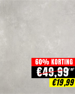 60% korting op grijze 60x60 tegel
