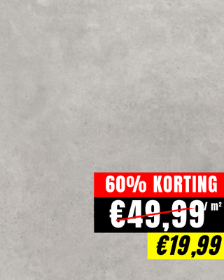 60% korting op grijze 60x60 tegel