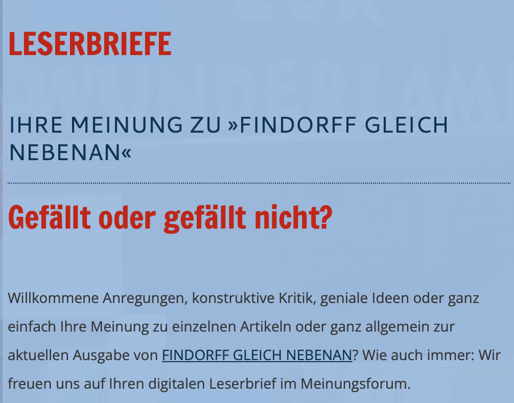 »Die Findorffer brauchen keine Hochglanz Broschüre«