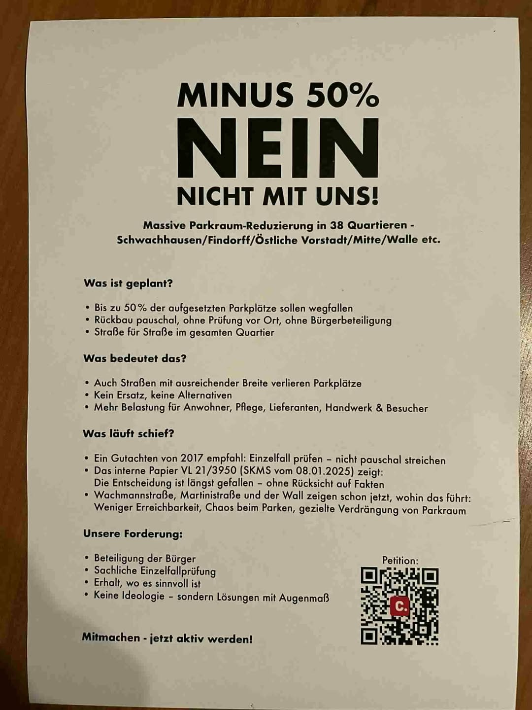 Dreister Fake für Findorff vom Feinsten – inklusive einer schräg-wirren Wortschöfung