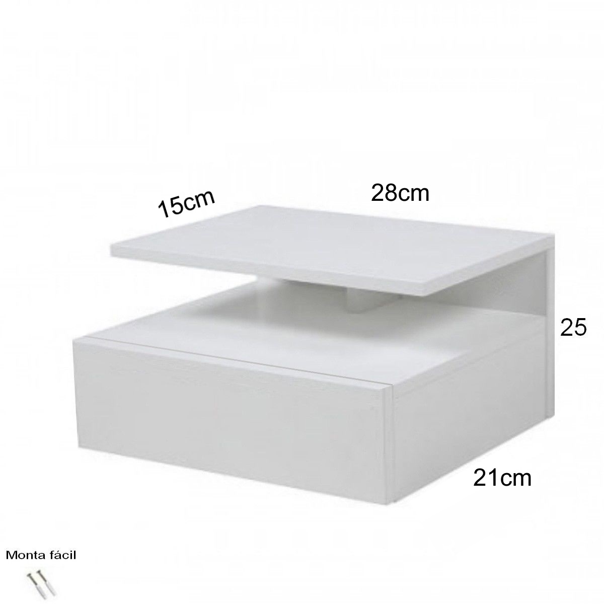 Mesita de noche flotante ALFA Especial 28cm - Color Blanco Soft. -  Mobiliario auxiliar del hogar