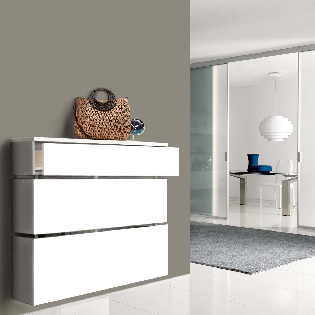 Cubre radiador flotante STIL CAJÓN Especial 115cm - Color Blanco Soft. -  Mobiliario auxiliar del hogar